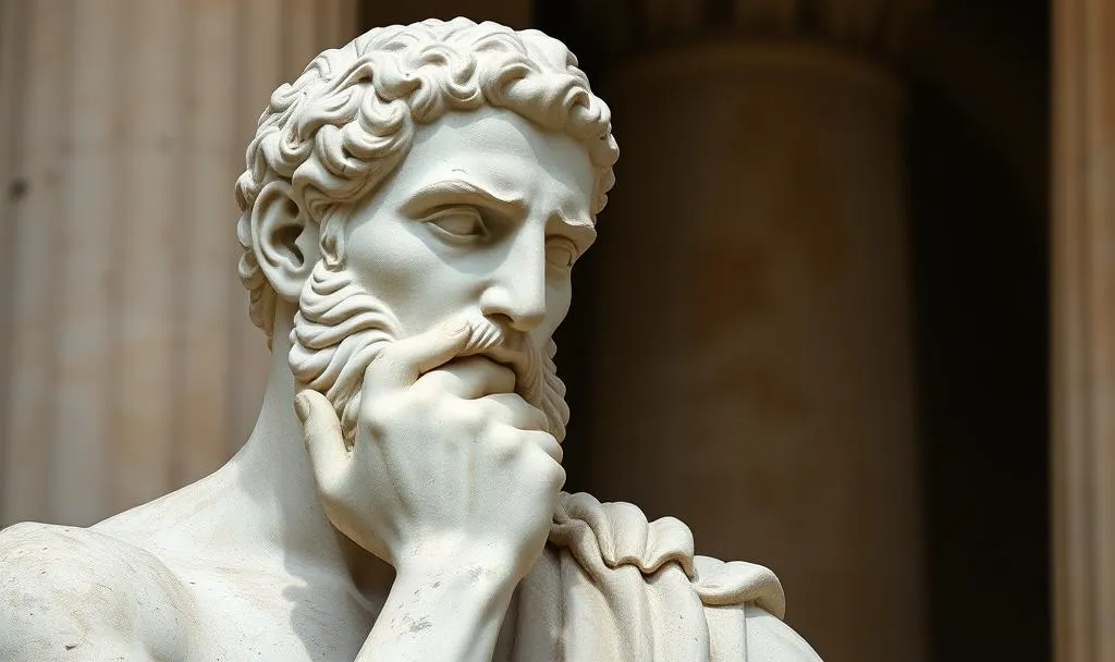 thinking stoic guy statue